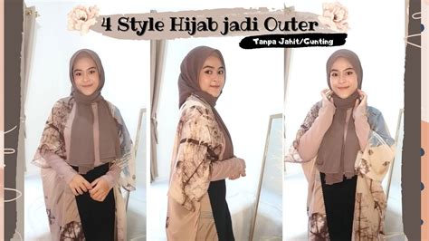 Cara Mudah Membuat Cardigan dari Jilbab Segi Empat